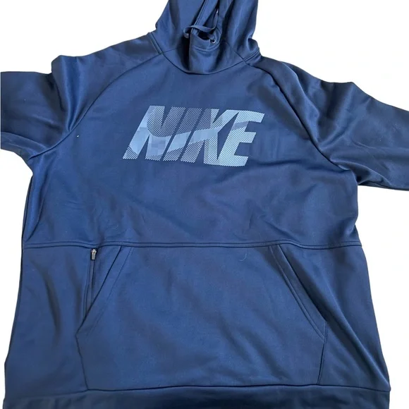 MENS NIKE NAVY BLUE HOODIE - Picture 2 of 4